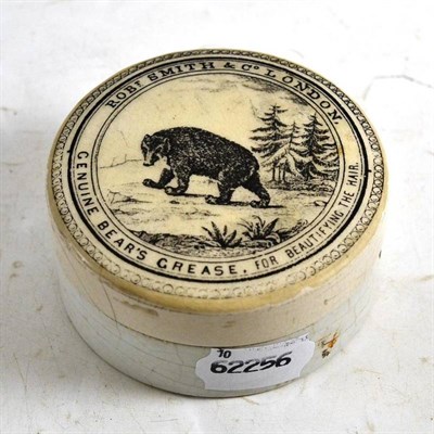 Lot 91 - Rbert Smith & Co 'Genuine Bear's Grease' pot lid