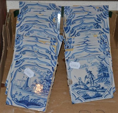 Lot 105 - Thirty-three blue and white 18th/19th century Dutch Delft tiles