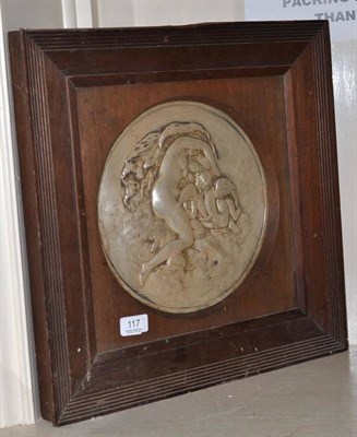 Lot 117 - An Art Union on London circular white metal plaque, stamped 'WETTY R.A.D G.G. ADAMS. SC Art...