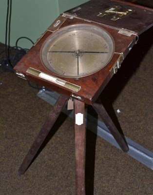 Lot 128 - Mahogany tripod surveying instrument by Bradford, London