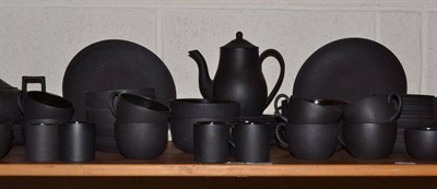 Lot 132 - A shelf of Wedgwood black basalt ware