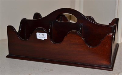 Lot 139 - A mahogany six division bottle carrier