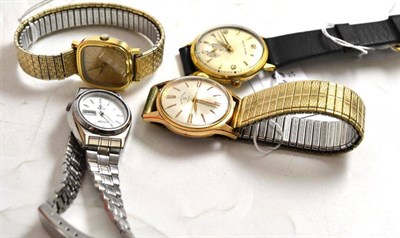 Lot 144 - Four working wristwatches including Favre-Levba and Omega de Ville