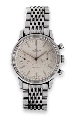 Lot 283 - A Stainless Steel Chronograph Wristwatch, signed Breitling, model: Top Time, circa 1965, lever...