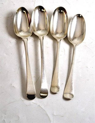 Lot 171 - Four Georgian silver tablespoons