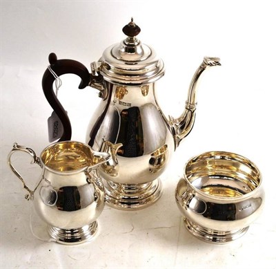 Lot 185 - Three piece Queen Anne style tea set