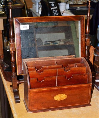 Lot 190 - An inlaid letter rack and a bedroom table mirror (2)