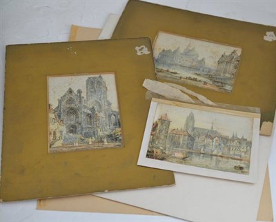 Lot 229 - Three watercolours by Thomas Cowlishaw, Continental views