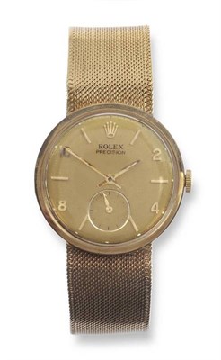 Lot 294 - A 9ct Gold Wristwatch, signed Rolex, Precision, 1968, lever movement adjusted to five positions and