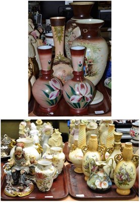 Lot 283 - A collection of Crown Devon and Crown Devon style Continental vases, opaque decorated...