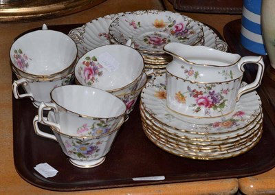 Lot 301 - Royal Crown Derby floral decorated tea service