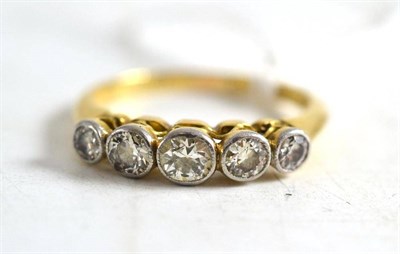 Lot 307 - A diamond five stone ring, estimated diamond weight 0.75 carat approximately