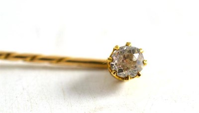 Lot 313 - A diamond stick pin, circa 1900, diamond weight 0.25 carat approximately