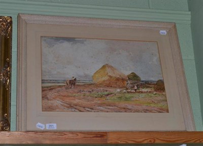 Lot 351 - Claude Hayes, watercolour of a farm scene