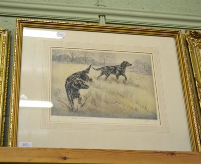 Lot 353 - Henry Wilkinson, a pair of signed colour prints depicting flat coat retrievers