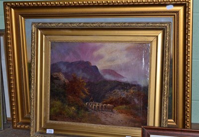 Lot 368 - M Baron, English river landscape with cattle at water, oil on canvas, signed and dated 1921,...