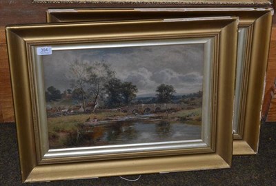 Lot 394 - British School, (19th century), Pair of Leicestershire landscapes, oil on canvas, one inscribed...