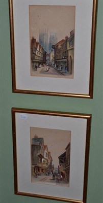 Lot 395 - Wilfred Jenkins, set of four watercolours heightened with white depicting views of York