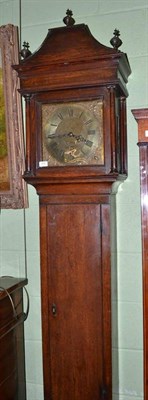 Lot 409 - An oak longcase clock, dial bearing inscription, Mark Hawkin, St Edms Bury