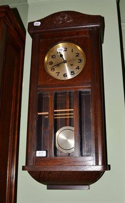 Lot 417 - Edwardian drop dial wall clock