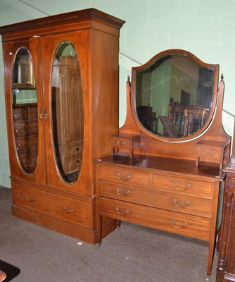 Lot 419 - Edwardian wardrobe and dressing table