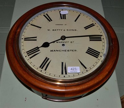 Lot 423 - Victorian mahogany cased wall timepiece, signed W Batty & Sons