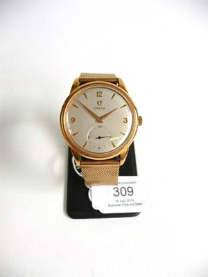 Lot 309 - An 18ct Gold Wristwatch, signed Omega, circa 1960, (calibre 266) lever movement numbered...