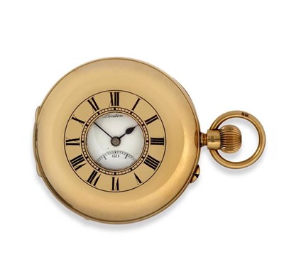 Lot 310 - An 18ct Gold Half Hunter Keyless Pocket Watch, signed J W Benson, London, 1912, lever movement...