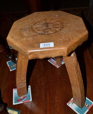 Lot 454 - A 'Woodpeckerman' oak stool