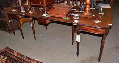 Lot 458 - 19th century mahogany D-end dining table with central section