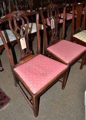 Lot 470 - Pair of George III Chippendale mahogany dining chairs