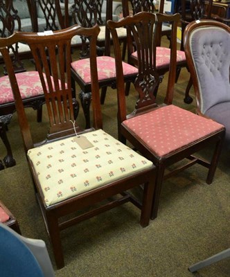 Lot 471 - Two George III dining chairs with drop-in seats