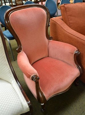 Lot 474 - Victorian mahogany framed gent's armchair