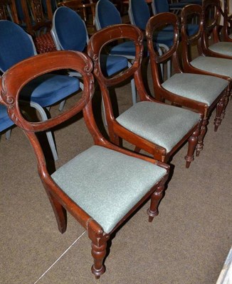 Lot 479 - Set of six mahogany balloon back chairs