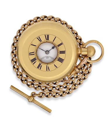 Lot 315 - An 18ct Gold Half Hunter Keyless Pocket Watch, retailed by Manoah Rhodes & Son, Bradford, 1871,...