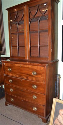 Lot 488 - A Georgian glazed mahogany secretaire bookcase