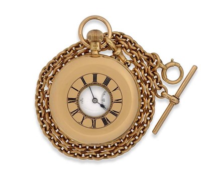 Lot 316 - An 18ct Gold Half Hunter Keyless Pocket Watch, signed Herbert Blockley, London, 1903, lever...