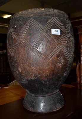 Lot 594 - An African drum