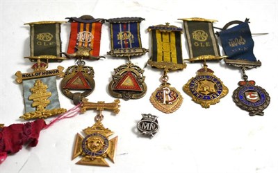 Lot 9 - Five Royal Antediluvian Order of Buffaloes breast jewels, circa 1922 - 1935, to Brother John...