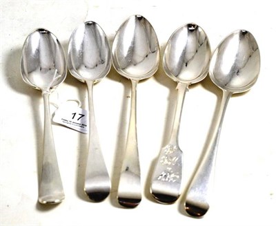 Lot 17 - Pair of silver tablespoons and three others