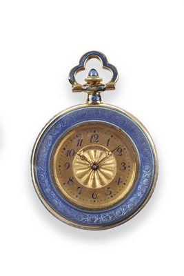 Lot 332 - A Lady's Enamel Fob Watch, signed Longines, circa 1920, lever movement numbered 2267928, gilt...