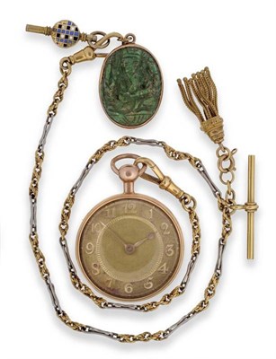 Lot 333 - An 18ct Gold Fob Watch, signed Wirgman, St James Str, London, No.1749, 1806, gilt fusee...