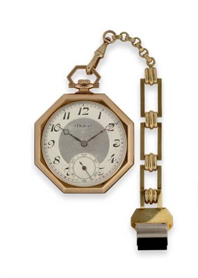 Lot 335 - A 14ct Gold Open Faced Keyless Pocket Watch, signed Doxa, circa 1930, lever movement adjusted...