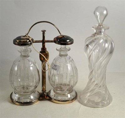 Lot 77 - A tantalus and decanter