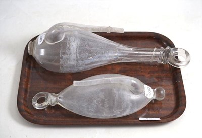 Lot 82 - A Dutch 'Donversglas' or barometer, clear glass and another smaller (2)