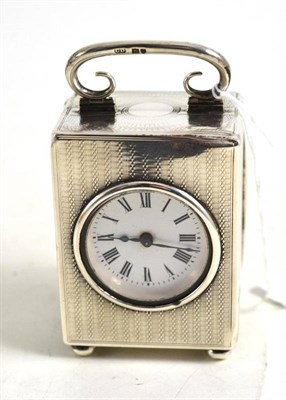 Lot 87 - Silver carriage clock