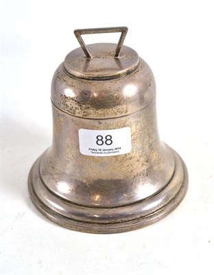 Lot 88 - A silver bell shaped inkwell