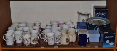 Lot 108 - A Collection of Royal commemorative ware, including mugs, loving cups, an Aynsley vase, etc...