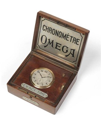 Lot 341 - A Rare Exact Time Chronometer, signed Omega, Chronometre Exact Time, circa 1925, lever movement...