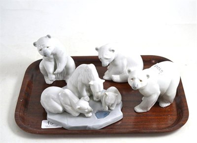 Lot 151 - Four Lladro polar bear figures